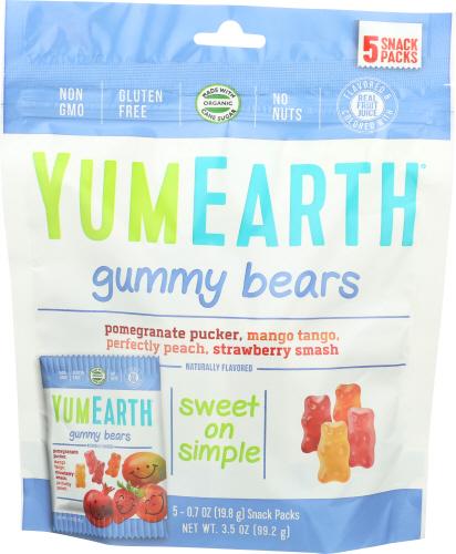 Yumearth Gummy Bear Snkpk - 3.5 Oz (12 Units)