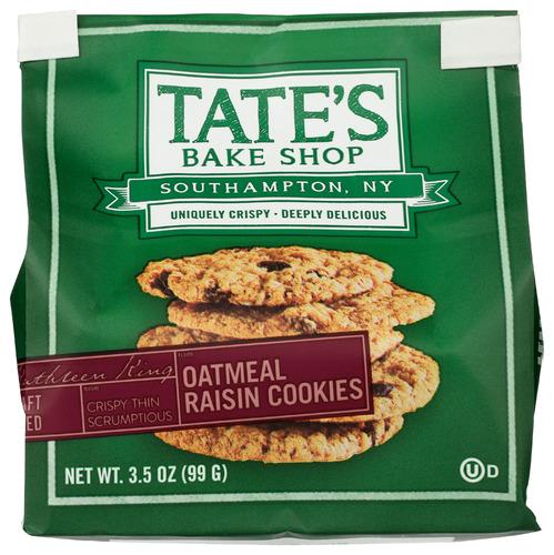 Tates Cookies Oatmeal Raisin - 3.5 Oz (12 Units)