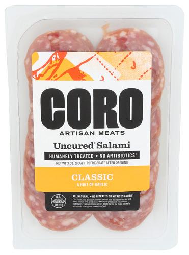 Coro Foods Salami Uncurd Classic Slcd - 3 Oz (12 Units)