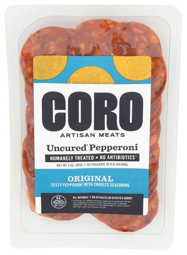 Coro Foods Pepperoni Uncured Sliced - 3 Oz (12 Units)