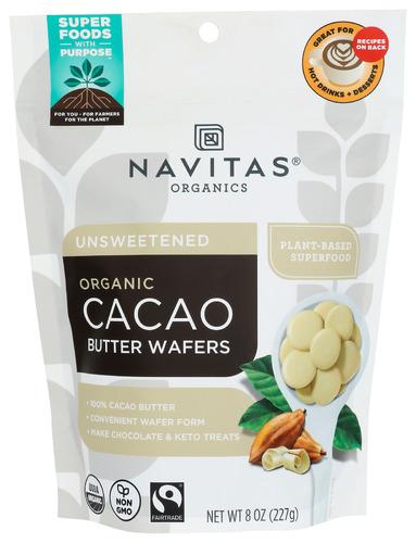 Navitas Wafers Butter Cacao Organic - 8 Oz (6 Units)