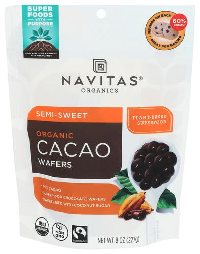 Navitas Wafers Cacao Semiswt Organic - 8 Oz (6 Units)