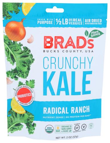 Brads Plant Based Kale Crunchy Ranch W Pro - 2 Oz (12 Units)