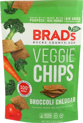 Brads Plant Based Chips Veggie Broccli Cheddar - 3 Oz (12 Units)