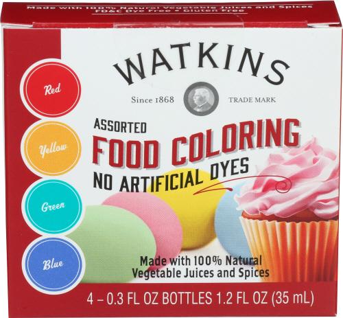 Watkins Food Coloring Assrtd 4Pk - 1.2 Fo (6 Units)