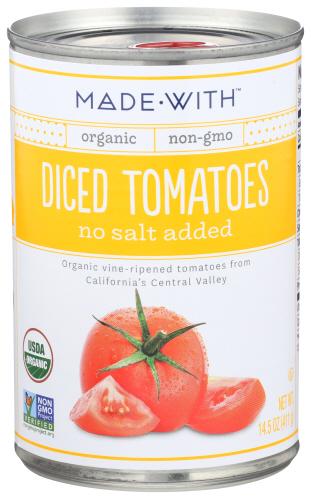 Made With Tomato Diced No Salt Organic - 14.5 Oz (12 Units)