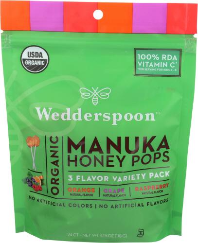 Wedderspoon Pops Honey Manka Vtry Organic - 4 Oz (6 Units)