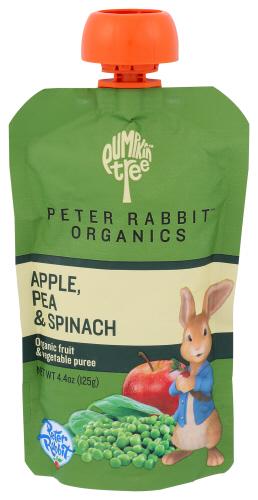 Peter Rabbit Baby Pea Spnch Apple Organic - 4.4 Oz (10 Units)