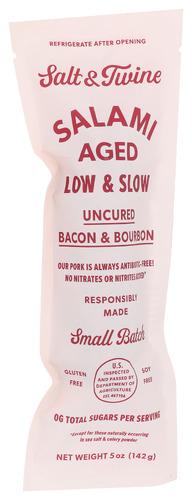 Salt And Twine Salami Uncurd Bcn N Brbn - 5 Oz (12 Units)