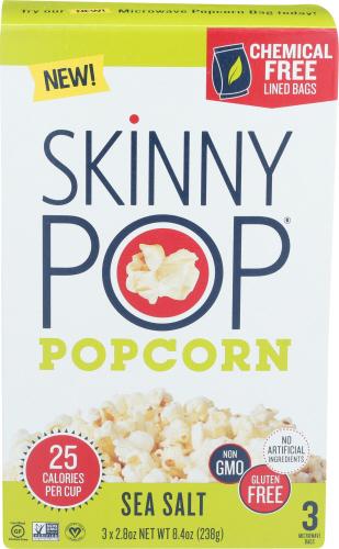 Skinny Pop Popcorn Mcrowv Sea Salt 3Pk - 8.4 Oz (12 Units)