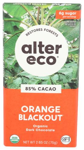 Alter Eco Bar Chocolate Blkout Orange - 2.65 Oz (12 Units)