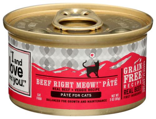 I&Love&You Cat Food Can Whlly Cow Pate - 3 Oz (24 Units)