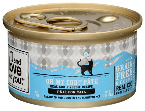 I&Love&You Cat Food Can On My Cod Pate - 3 Oz (24 Units)