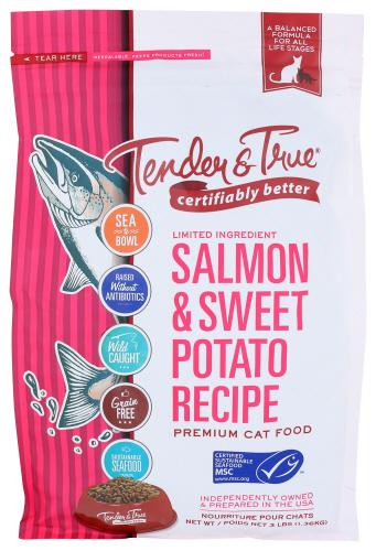 Tender And True Cat Fd Salm & Sweet Pot Dry - 3 Lb (6 Units)
