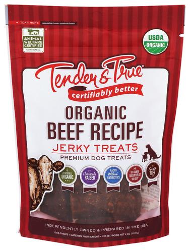 Tender And True Treat Dog  Jerky Beef Organic - 4 Oz (10 Units)