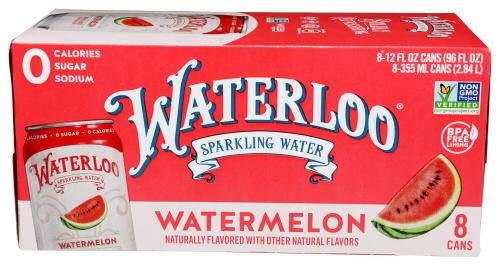 Waterloo Sparkling Water Water Sprklg Watrmln 8Pk - 96 Fo (3 Units)