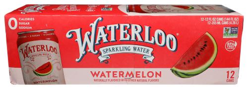 Waterloo Sparkling Water Water Sprklg Wtrmln 12Pk - 144 Fo (2 Units)