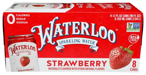 Waterloo Sparkling Water Water Sprklng Strawberry 8Pk - 96 Fo (3 Units)
