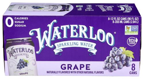 Waterloo Sparkling Water Water Sparkling Grape 8Pk - 96 Fo (3 Units)