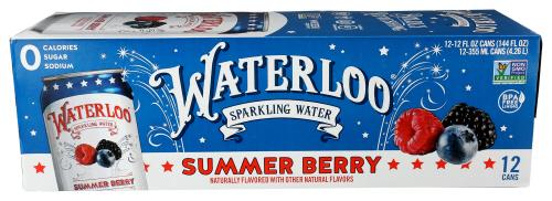 Waterloo Sparkling Water Water Sprkl Summrbry 12Pk - 144 Fo (2 Units)