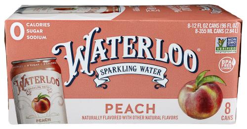 Waterloo Sparkling Water Water Sprkl Peach 8Pk - 96 Fo (3 Units)
