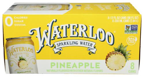 Waterloo Sparkling Water Water Sprkl Pineapple 8Pk - 96 Fo (3 Units)