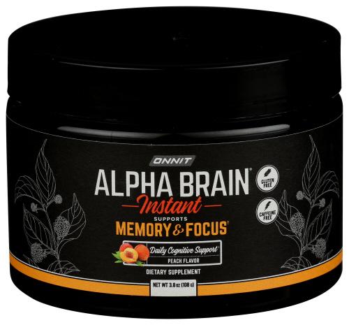 Onnit Alpha Brain Powder Peach - 3.8 Oz (1 Units)