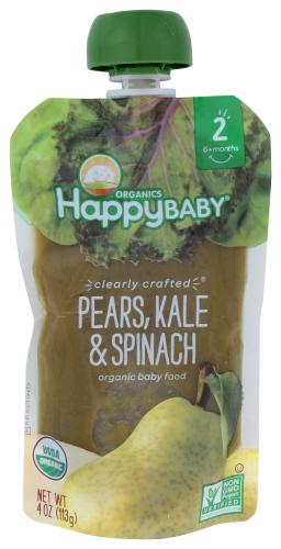 Happy Baby S2 Pear Kale Spnch Organic - 4 Oz (16 Units)