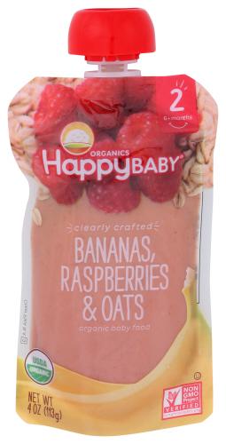 Happy Baby S2 Ban Raspberry Oats Organic - 4 Oz (16 Units)