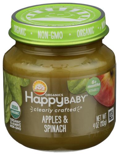 Happy Baby Stage 2 Apl Spnch Cc Jar - 4 Oz (6 Units)