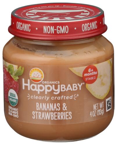 Happy Baby Stage 2 Ban Strwb Cc Jar - 4 Oz (6 Units)