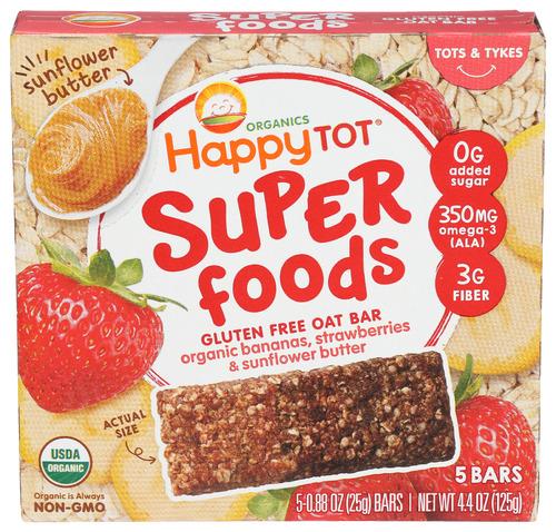 Happy Tot Bar Ban Strw Snfl Butter 5Pk - 4.4 Oz (6 Units)