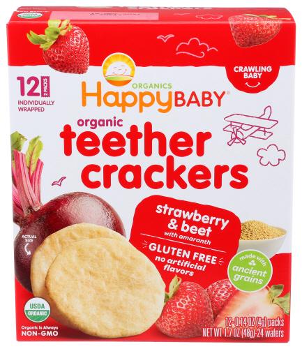 Happy Baby Cracker Teethr Strw Beet - 1.7 Oz (6 Units)