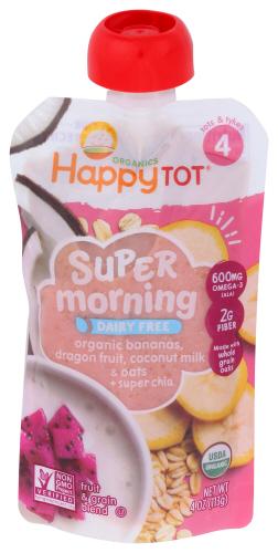 Happy Tot Pouch Ban Drgnf Cmlk Morn - 4 Oz (16 Units)