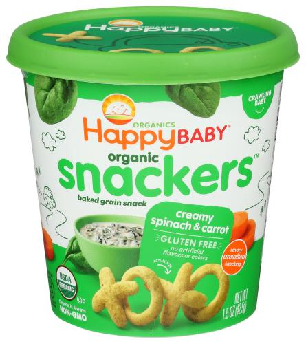 Happy Baby Snack Creamy Spnch Crrt Organic - 1.5 Oz (6 Units)
