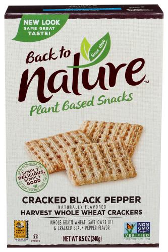 Back To Nature Crckrs Whl White Blck Ppr - 8.5 Oz (12 Units)
