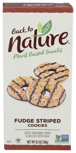 Back To Nature Cookie Shrtbrd Fudge Stripe - 8.5 Oz (6 Units)