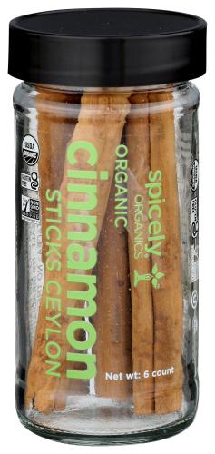 Spicely Organics Spice Cinmn Stck Cyln Jar - 6 Pc (3 Units)