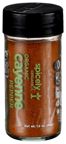 Spicely Organics Spice Pepper Cayenne Jar - 1.6 Oz (3 Units)