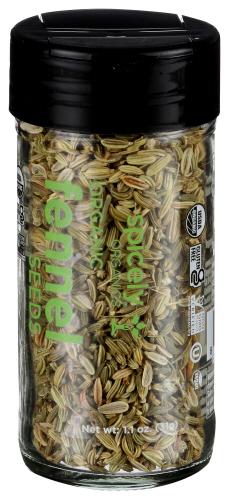 Spicely Organics Spice Fennel Seeds Jar - 1.1 Oz (3 Units)