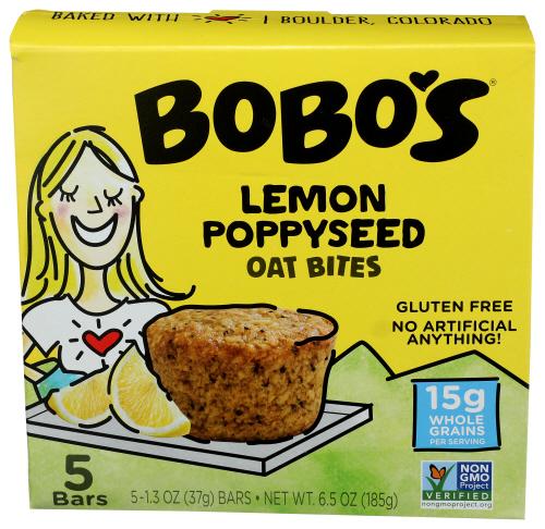 Bobos Oat Bars Bites Lemon Poppyseed - 6.5 Oz (6 Units)