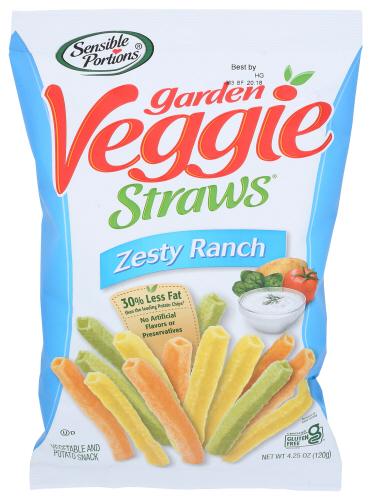 Sensible Portions Straw Veggie Zesty Ranch - 4.25 Oz (12 Units)
