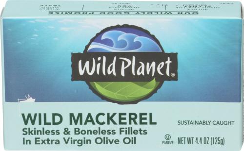 Wild Planet Mackerel Wld Fllt Evoo - 4.4 Oz (12 Units)