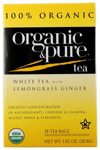 Organic & Pure Tea Whte Lmngrss Gngr Organic - 18 Bg (6 Units)