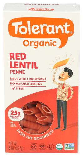 Tolerant Pasta Red Lntl Penne Organic - 8 Oz (6 Units)