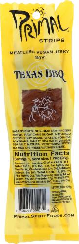 Primal Strips Jerky Soya Texas Bbq - 1 Oz (24 Units)