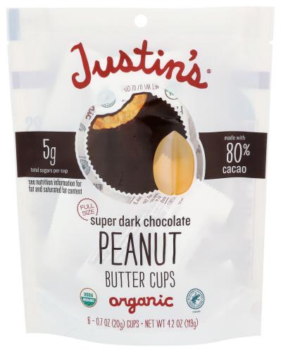 Justins Cups Supr Dark Chocolate Pb - 4.2 Oz (6 Units)