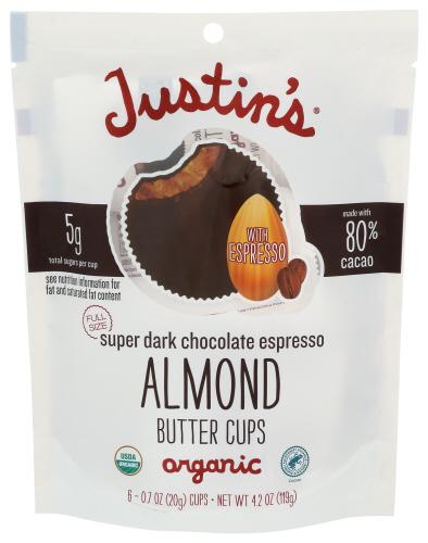 Justins Cups Dk Almd Butter Esprso - 4.2 Oz (6 Units)