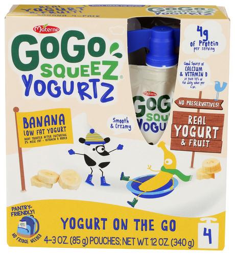 Gogo Squeez Yogurt Banana 4Pk - 12 Oz (12 Units)