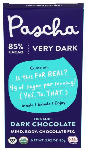 Pascha Chocolate Bar 85 Organic - 2.82 Oz (10 Units)